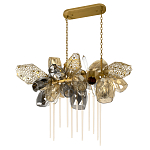 Люстра подвесная с 22-мя гранёными стеклянными плафонами с вертикальными подвесками Gilded Mirage  варинант исполнения - 5 | Loft Concept в Тюмени