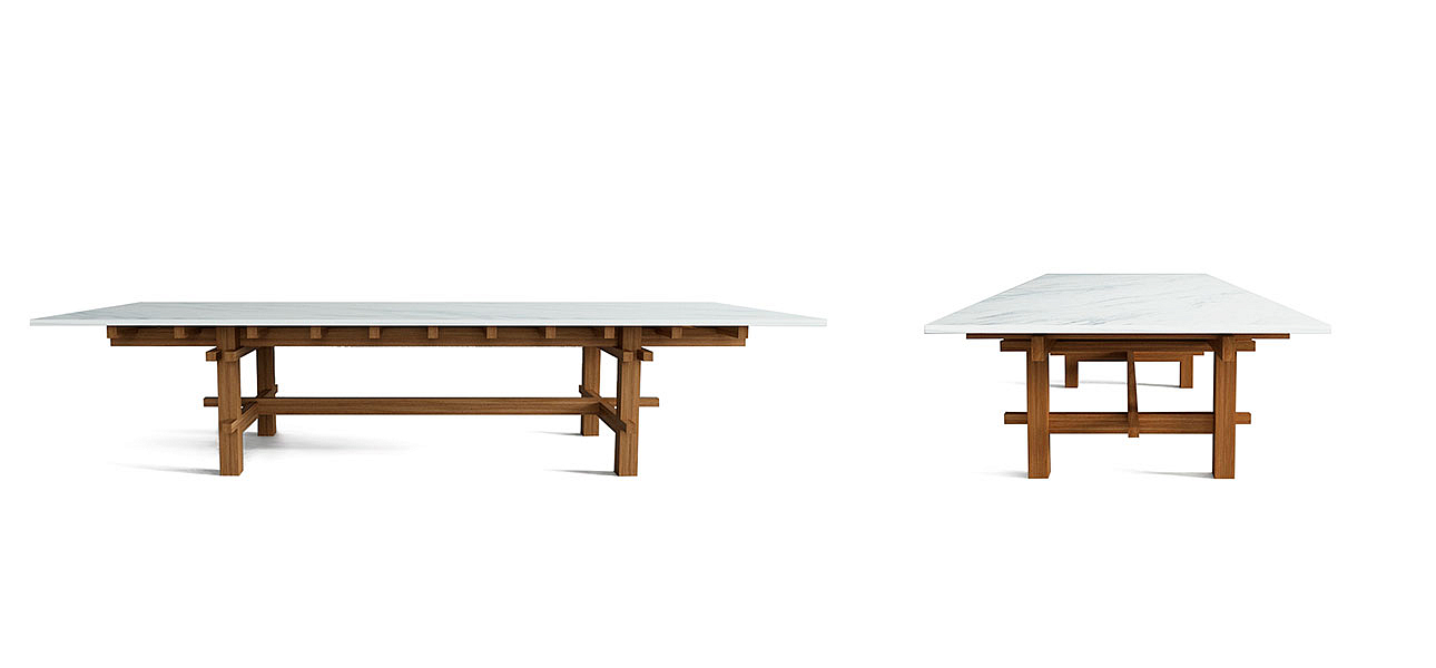 Журнальный стол из дерева с каменной столешницей Minka Table Журнальный стол из дерева с каменной столешницей Minka Table - Loft-Concept в Тюмени