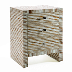 Тумбочка прикроватная Bogense Bone Inlay Bedside Beige варинант исполнения - 1 | Loft Concept в Тюмени