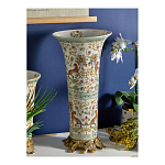 Ваза высокая из фарфора на бронзовом основании Turquoise Blooming Garden варинант исполнения - 6 | Loft Concept в Тюмени