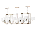 Люстра прямоугольной формы с 12-ю цилиндрическими плафонами из стекла Laurent варинант исполнения - 1 | Loft Concept в Тюмени
