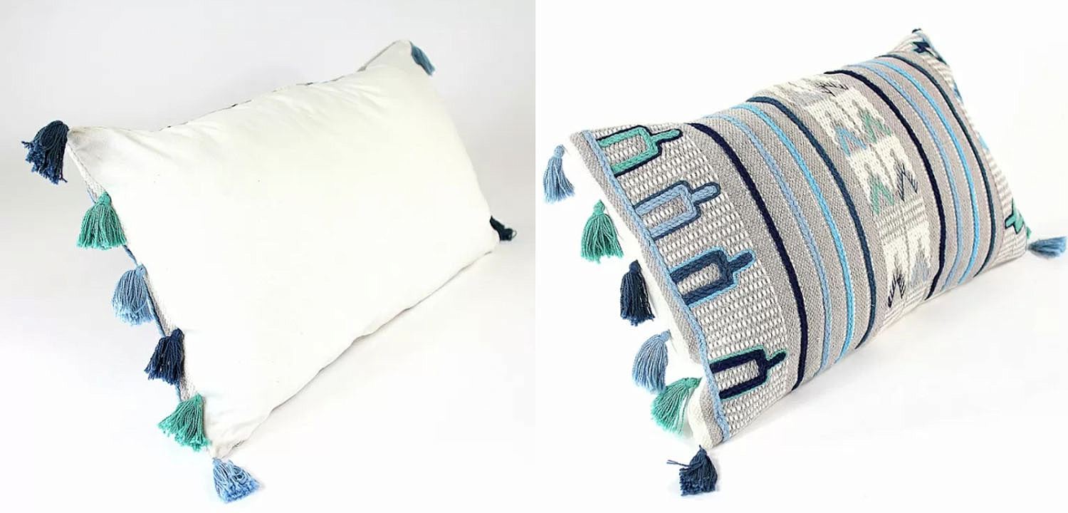 Чехол на подушку Blue Ikat Чехол на подушку Blue Ikat - Loft-Concept в Тюмени