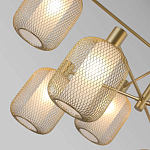 Люстра потолочная с абажурами из металлической сетки Loft Grid Pendant Gold варинант исполнения - 3 | Loft Concept в Тюмени