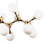 Линейная люстра с плафонами из стеклянных шаров Pearls Suspension Linear Gold Chandelier варинант исполнения - 4 | Loft Concept в Тюмени
