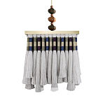 Люстра квадратная плетеная с бахромой Wicker Square Chandelier with Tassels варинант исполнения - 2 | Loft Concept в Тюмени