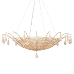 Люстра из деревянных бусин с подвесками в виде капель Wooden Beads варинант исполнения - 1 | Loft Concept в Тюмени