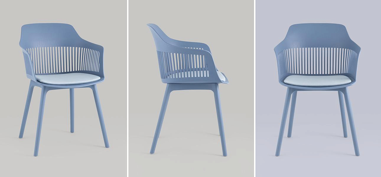 Стул Crocus Chair Голубой цвет Велюровая подушка Стул Crocus Chair Голубой цвет Велюровая подушка - Loft-Concept в Тюмени