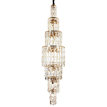 Большая многоярусная люстра с хрустальными подвесками Crystal Art Multi-tiered Gold Chandelier варинант исполнения - 1 | Loft Concept в Тюмени