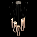 Подвесной светильник белого цвета с 6-ю изогнутыми плафонами Flow Loop варинант исполнения - 3 | Loft Concept в Тюмени