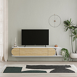 ТВ-тумба подвесная белая с полкой и откидной дверцей цвета древесины TONE TV STAND WHITE варинант исполнения - 1 | Loft Concept в Тюмени