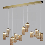 Подвесной светильник линейный с плафонами волнистой формы из фактурного стекла Big Wave варинант исполнения - 9 | Loft Concept в Тюмени