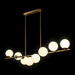 Люстра на штанге с 8-ю белыми шарообразными плафонами Bubble Chandelier варинант исполнения - 3 | Loft Concept в Тюмени