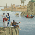 Обои ручная роспись Views of Italy Aurore варинант исполнения - 2 | Loft Concept в Тюмени