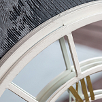 Зеркало настенное в белой металлической раме в виде часов Mirror Tower Clock варинант исполнения - 2 | Loft Concept в Тюмени