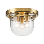 Потолочный светильник для ванных комнат с круглым стеклянным плафоном и тремя лампами Quoizel варинант исполнения - 1 | Loft Concept в Тюмени