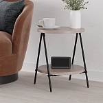 Стол приставной с 2-мя круглыми бежево-серыми столешницами ESSEL LIGHT MOCHA варинант исполнения - 4 | Loft Concept в Тюмени