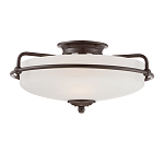 Потолочный светильник со стеклянным плафоном на изогнутых кронштейнах Quoizel  варинант исполнения - 1 | Loft Concept в Тюмени