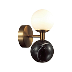 Бра с шарообразным матовым плафоном и шаром из камня на металлическом основании Orb Essence варинант исполнения - 7 | Loft Concept в Тюмени