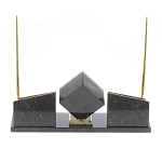 Настольный канцелярский набор из змеевика и офиокальцита с визитницами и часами Successful Leader варинант исполнения - 3 | Loft Concept в Тюмени