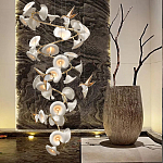 Люстра каскадная из белых цветов каллы и птичек Refined Taste of Light варинант исполнения - 5 | Loft Concept в Тюмени