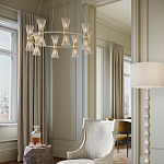 Люстра круглая с фактурными абажурами из тонких металлических палочек Wild Thorns варинант исполнения - 4 | Loft Concept в Тюмени