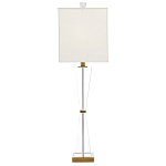 Настольная лампа с прозрачным корпусом и прямоугольным тканевым абажуром Charm and Luxury варинант исполнения - 3 | Loft Concept в Тюмени