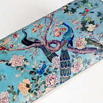 Банкетка из массива бука с цветочным принтом Turquoise Beige Chinoiserie Garden Banquette варинант исполнения - 2 | Loft Concept в Тюмени