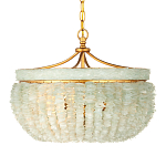 Подвесной светильник с каскадом из стеклянных декоративных элементов на золотом каркасе Shining Sea Glass варинант исполнения - 4 | Loft Concept в Тюмени