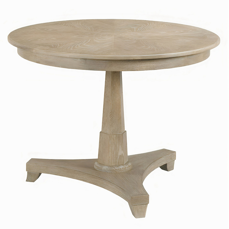 Стол обеденный круглый из дуба Oak Table on Hexagonal Base Бежевый Черный Стол обеденный круглый из дуба Oak Table on Hexagonal Base Бежевый Черный в Тюмени | Loft Concept