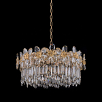 Люстра круглая с декоративными элементами в виде крупных хрустальных цветов Palace Gardens варинант исполнения - 1 | Loft Concept в Тюмени