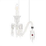 Подвесной светильник стеклянный в виде канделябра Curved Glass Chandelier варинант исполнения - 5 | Loft Concept в Тюмени