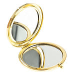 Зеркало карманное двухстороннее круглое из натурального камня Серафинит в подарочной упаковке Gold Stone Mirrors варинант исполнения - 2 | Loft Concept в Тюмени