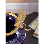 Ваза темно-синего цвета из фарфора с бронзовыми стрекозами Eden Garden porcelain and bronze варинант исполнения - 5 | Loft Concept в Тюмени