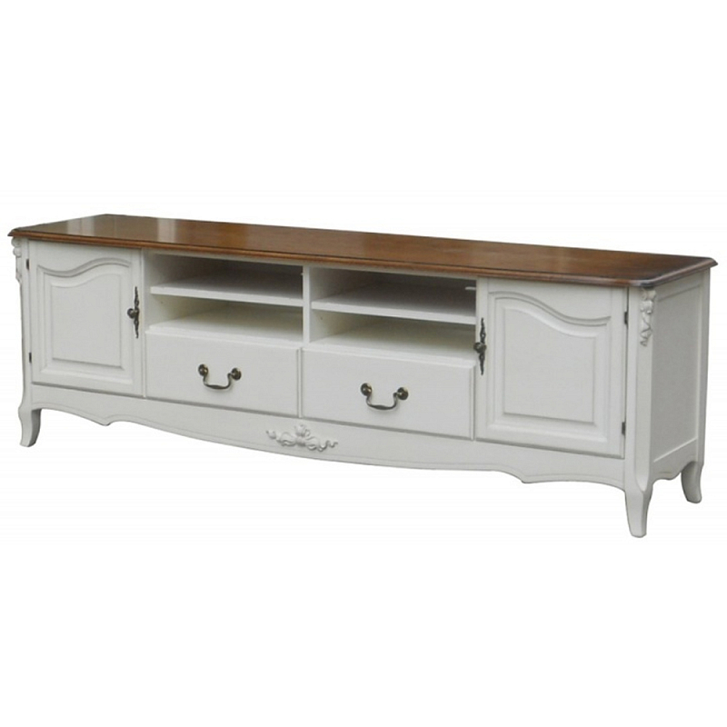 ТВ-тумба в стиле прованс из массива дерева Montmartre Wooden Provence TV Stand Белый Орех Бронза ТВ-тумба в стиле прованс из массива дерева Montmartre Wooden Provence TV Stand Белый Орех Бронза в Тюмени | Loft Concept