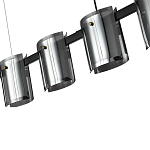 Подвесной светильник светодиодный с 5-ю цилиндрическими плафонами светло-серого цвета из стекла и стали Andrea Сhandelier Grey варинант исполнения - 1 | Loft Concept в Тюмени