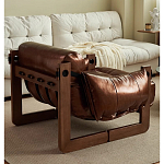 Кресло-диван кожаное на деревянном каркасе Medieval Furniture варинант исполнения - 2 | Loft Concept в Тюмени