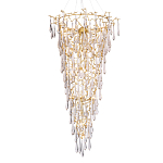 Люстра подвесная в форме перевернутой пирамиды с металлическими ветвями и прозрачными стеклянными подвесками Droplet Chandelier варинант исполнения - 1 | Loft Concept в Тюмени