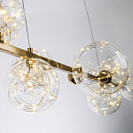 Дизайнерская линейная люстра с гирляндой внутри стеклянных плафонов Iona Garland Chandelier варинант исполнения - 3 | Loft Concept в Тюмени