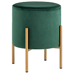 Зеленый пуф на золотистых ножках SANJAY варинант исполнения - 1 | Loft Concept в Тюмени