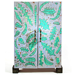 Премиальный Шкаф Defoliation двухстворчатый роспись зеленые листья  варинант исполнения - 2 | Loft Concept в Тюмени