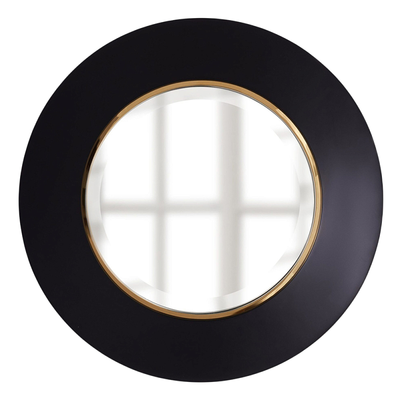 Чёрное настенное зеркало с золотым кантом Porunalia Зеркало Черный Золотой в Тюмени | Loft Concept 