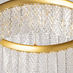 Люстра двухъярусная с золотого цвета и прозрачными подвесками Pettico варинант исполнения - 10 | Loft Concept в Тюмени