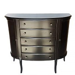 Комод черный из массива березы с 5-ю ящиками и 2-мя дверцами Vintage варинант исполнения - 1 | Loft Concept в Тюмени