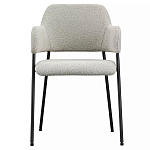 Стул мягкий с подлокотниками Chair Gray Upholstery Boucle варинант исполнения - 1 | Loft Concept в Тюмени