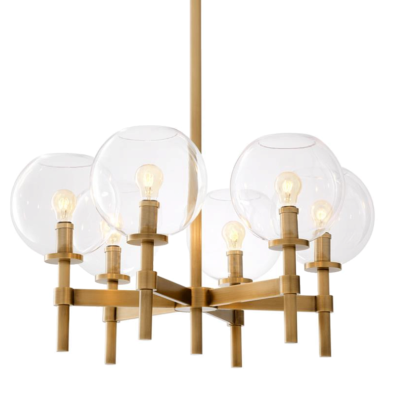 Люстра Chandelier Jade S Латунь Античная полированная Прозрачное Стекло Люстра Chandelier Jade S Латунь Античная полированная Прозрачное Стекло в Тюмени | Loft Concept