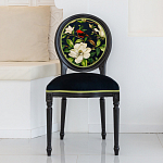 Стул чёрный из натурального бука с изображением птица в саду Blooming Red Birds варинант исполнения - 3 | Loft Concept в Тюмени