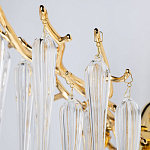 Бра золотого цвета с разветвленными ветвями и длинными прозрачными подвесками в форме стеклянных сосулек Droplet Chandelier варинант исполнения - 4 | Loft Concept в Тюмени