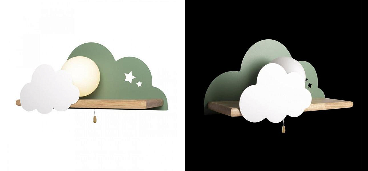 Бра с полкой зелёное Облако Wall Lamp Green Cloud Бра с полкой зелёное Облако Wall Lamp Green Cloud - Loft-Concept в Тюмени