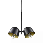 Подвесной светильник черный с 2-мя плафонами Pendant lamp Black варинант исполнения - 2 | Loft Concept в Тюмени