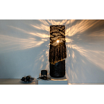 Напольная лампа черная с текстильными элементами "ЯРВИ" варинант исполнения - 1 | Loft Concept в Тюмени